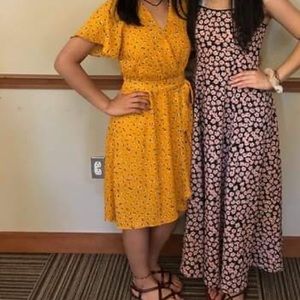 yellow midi dress